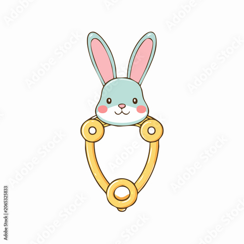 Cute cartoon bunny rattle for baby