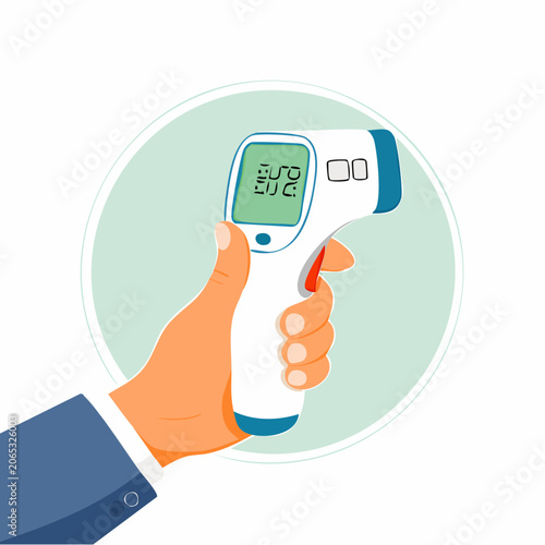 Hand Holding Infrared Thermometer