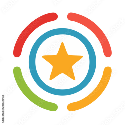 Flat design target icon with concentric rings