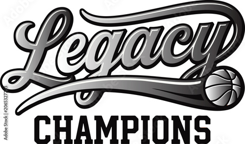 Tableau sur toile Classic legacy championship typography emblem with outlined athletic lettering d