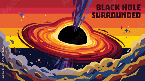 Canvastavla Supermassive Black Hole Surrounded by Glowing Accretion Disk Intense Radiation a
