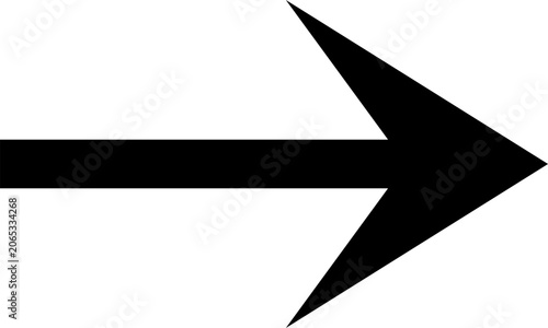 Принти на полотні Long tapered black arrow design, Sleek directional arrow pointing right, Dynamic