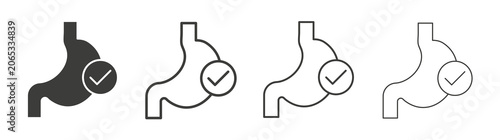Good digestion icon design vectors in black. Suitable for web design