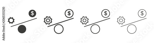 Tableau sur toile Leverage icon design vectors in black. Suitable for web design