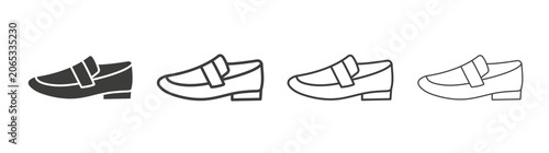 Valokuva Loafer icon design vectors in black. Suitable for web design