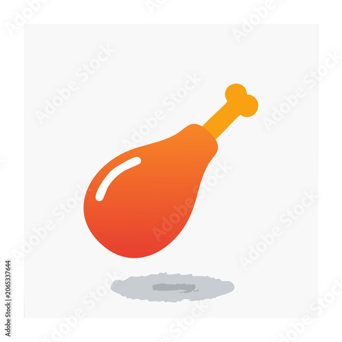 Flat design orange smiley face icon