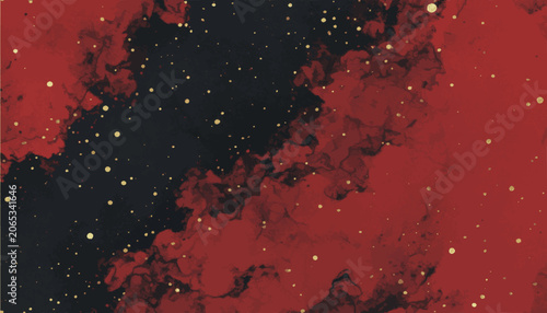Red Black and Gold Abstract