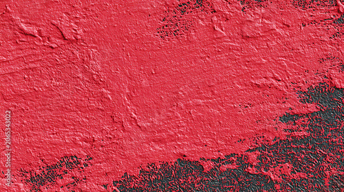 Vibrant Red Paint Texture on Dark Surface Brushstroke