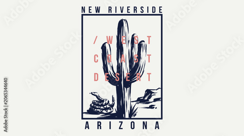 Fotografía West coast desert vintage print design for t shirt