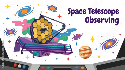 Fényképezés powerful orbital telescope observing distant galaxies, nebulae and cosmic struct
