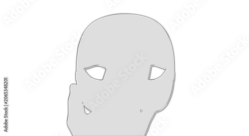 Konstfotografi A gray illustration of a human skull with a neutral expression on a transparent