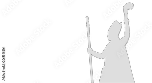 Obraz na płótnie A person holding a staff and object on a transparent background