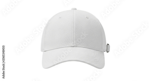 Simple plain white baseball cap mockup isolated on a clean white background for branding designs