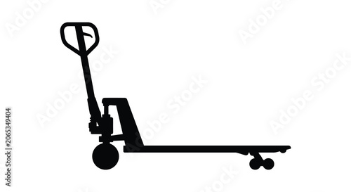 Obraz na plátně Pallet Jack Silhouette Against A White Background