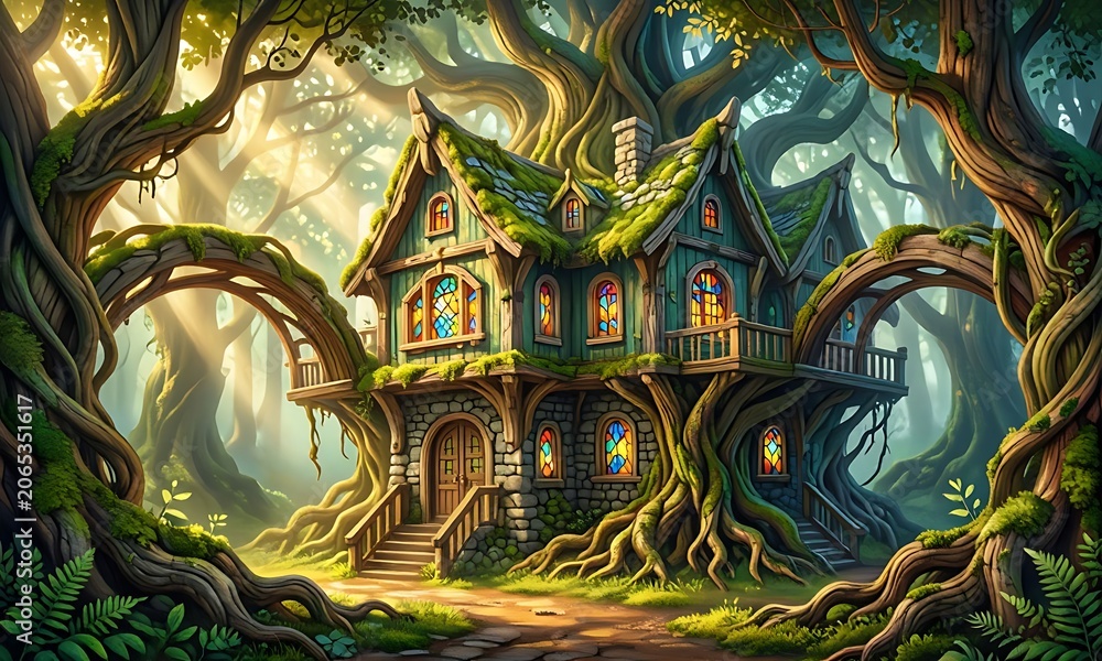 Fototapeta premium The house in the forest