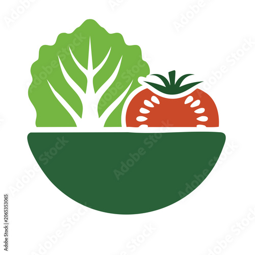 Lettuce and Tomato in Bowl Icon