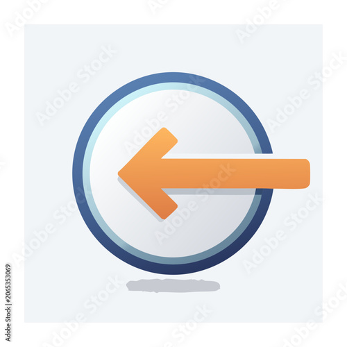 Left arrow icon in circle with flat design