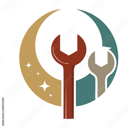 Wrench and Screwdriver Icon in Circular Badge