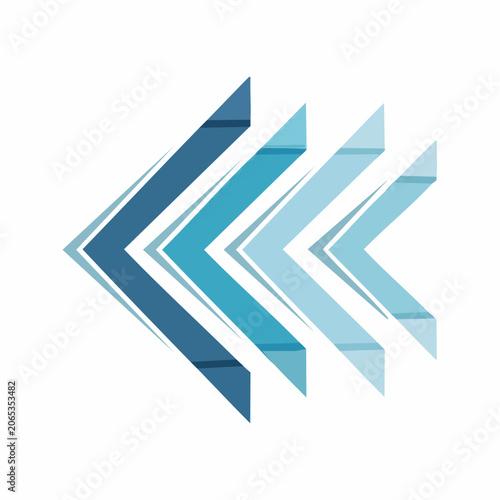 Abstract Blue Arrows Pointing Left