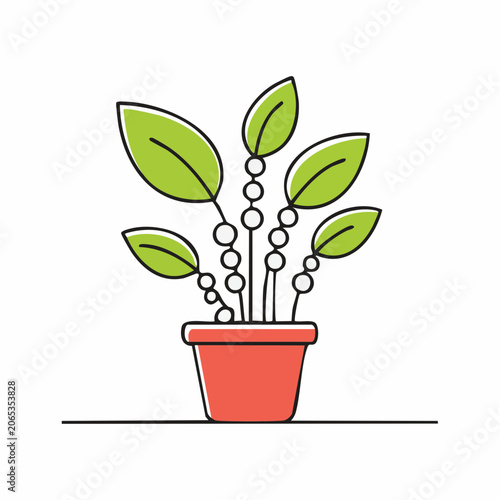 Stylized Potted Plant Illustration