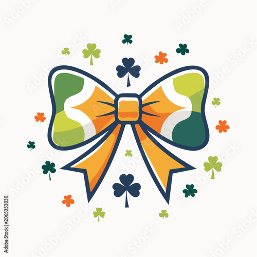 St. Patrick's Day Bow Tie with Shamrocks