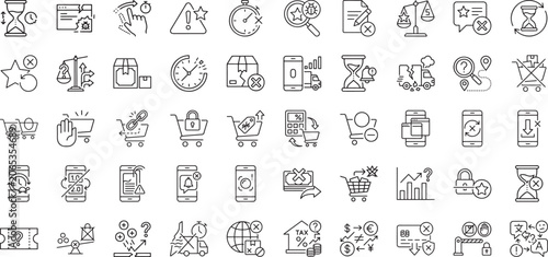 Photos Financial risk and commercial transaction error line icons