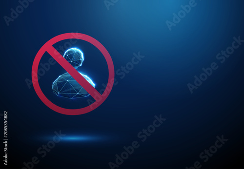 Obraz na płótnie 3D blue avatar in denied sign