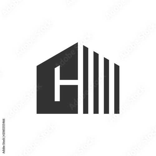 Abstract logo design of a modern building.