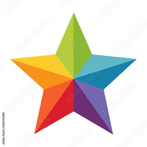 Rainbow colored star vector icon