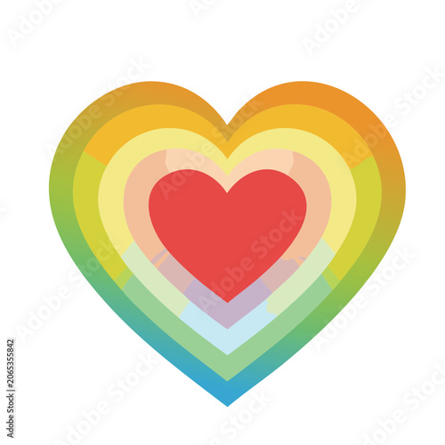 Rainbow Heart with Transparent Background