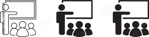 Student classmates and people pictogram icons vector set.