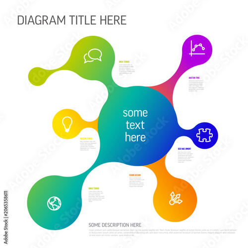 This colorful infographic template features smooth liquid shapes for data visualization. Use this versatile infographic template to present a clear business process or creative flow.