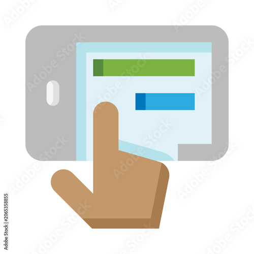 Smartphone screen touch text