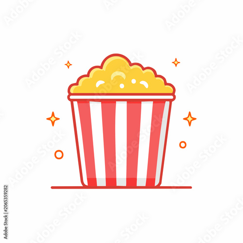 Popcorn bucket with red and white stripes