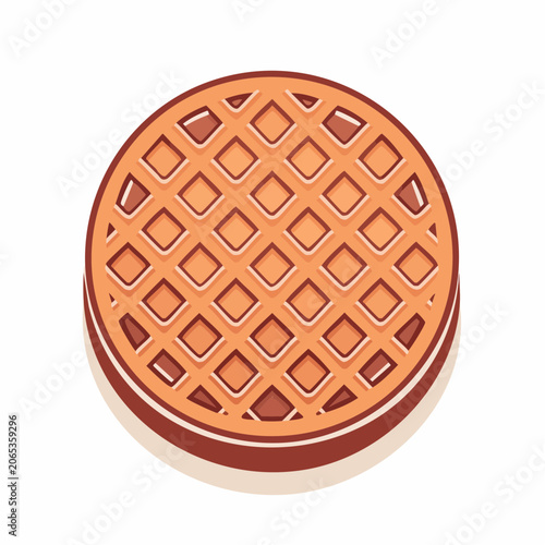 Round Waffle Illustration