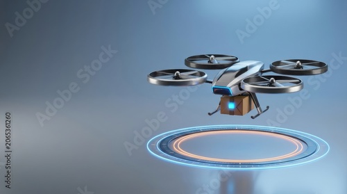 Target logistics package shipping transport delivery box quadcopter drone cargo technology autonomous icon modern landing pad