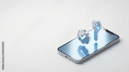 Verification smartphone security data privacy safety cyber security smartphone mobile security secure access protection encryption digital key security checkmark two factor authentication