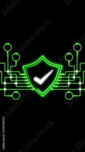 Verified Digital Shield with Green Glow