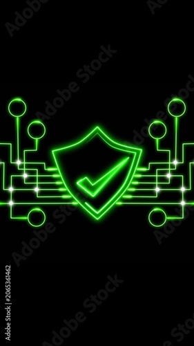 Verified Secure Shield Neon Concept