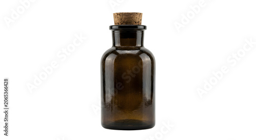 Fotografía Vintage amber glass apothecary bottle with cork stopper