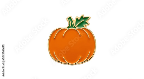 Konstfotografi Orange pumpkin enamel pin badge with gold trim
