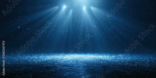 Blue sparkle glitter blurred background. Glittering sequins wall. Blank empty textured effect. Creative bright vibrant navy color backdrop. Shiny lights wallpaper ads, gifts wrap, web design. Banner