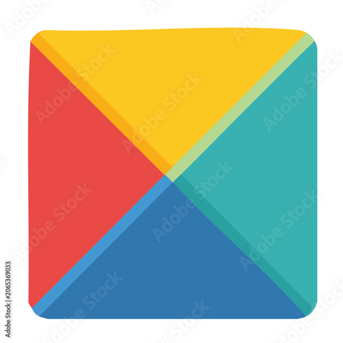 Colorful Triangle Icon in Flat Design