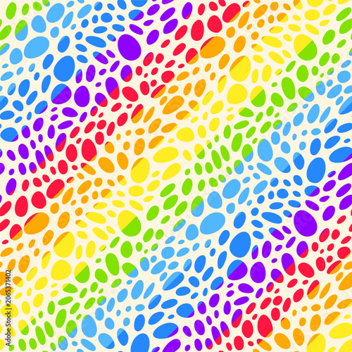Rainbow diagonal,  pebble rounded stones background, abstract colorful texture, seamless vector pattern illustration