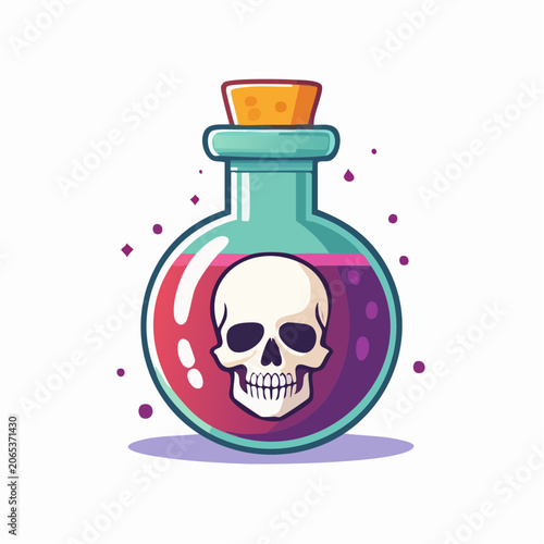 Poison Bottle with Skull Icon