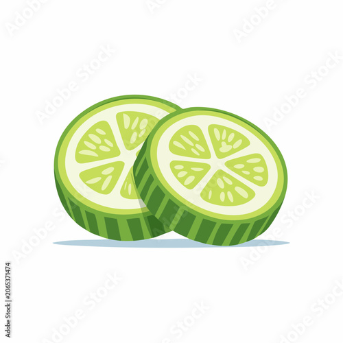 Two Sliced Cucumbers