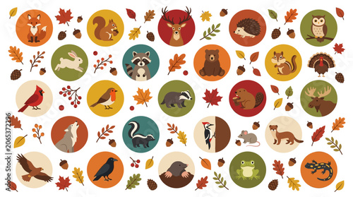 Woodland Animals and Fall Elements Collection