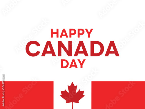 Obraz na płótnie Patriotic Happy Canada Day banner design with Canadian flag and maple leaf elements
