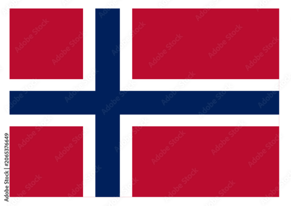 Obraz premium Norway Flag, Norwegian National Nordic Cross