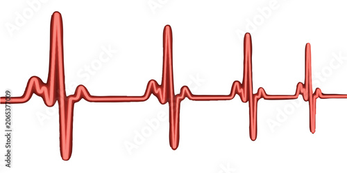 Photos Red heart beat ECG pulse line cardiogram medical health monitor love concept ill